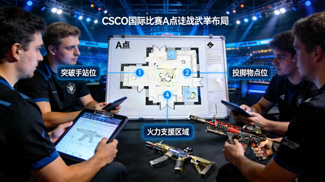 CSGO国际赛事A点进攻战术布置现场图
